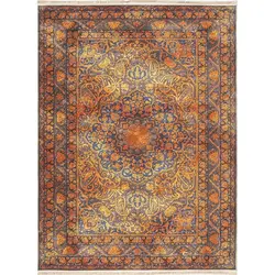فرش محتشم گبه کد 100362 زمینه خاکستری (غیربرجسته)