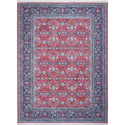 فرش محتشم گبه کد 100356 زمینه لاکی (غیربرجسته)