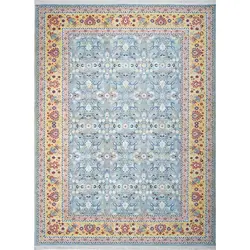 فرش محتشم گبه کد 100356 زمینه آبی (غیربرجسته)