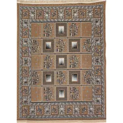 گلیم ماشینی طرح گلبهار زمینه بژ (غیربرجسته)