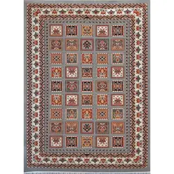 گلیم ماشینی طرح شایان زمینه طوسی (غیربرجسته)