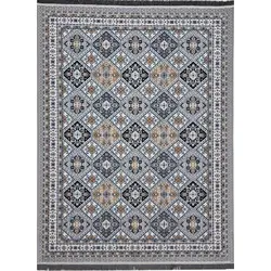 گلیم ماشینی طرح مرجان زمینه نقره ای (غیربرجسته)