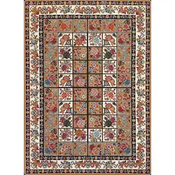 گلیم ماشینی طرح گلنوش زمینه بژ (غیربرجسته)