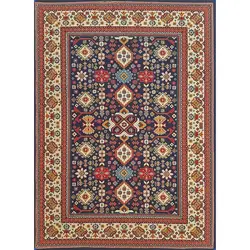 گلیم ماشینی کد 27G60338 زمینه سورمه ای (غیربرجسته)
