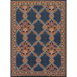 گلیم ماشینی کد 27G60327 زمینه سورمه ای (غیربرجسته)