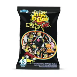 آبنبات چوبی بیگ بوم بلک 2 ایکس ( همراه با آدامس ) – بسته 48 عددی – BigBom Black XXL Doble Chicle
