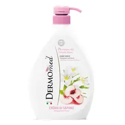 مایع دستشویی کرمی درمومد 1لیتر رایحه هلو و فرانجیپانی Dermomed hand wash frangipane & peach