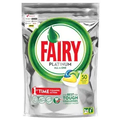 قرص ماشین ظرفشویی فیری 50 عددی همراه با رایحه لیمو – Fairy Platinum 50 pcs