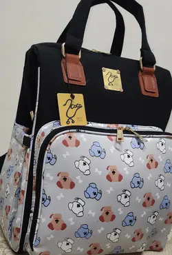 کوله وکیف و ساک لوازم نوزاد چاپی فانتزی مشکی ارسال رایگان