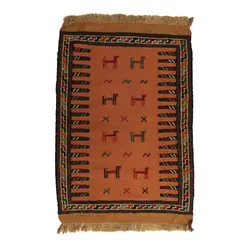 گلیم خراسان دستبافت نیم متری مدل سفره کردی کد 4010899 کد 4010899 | گره کارپت
