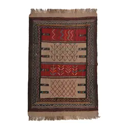گلیم خراسان دستبافت مدل سفره کردی کد 4010954 | گره کارپت