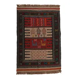 گلیم خراسان دستبافت مدل سفره کردی کد 4010981 | گره کارپت