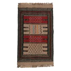 گلیم دستبافت دو متری مدل سفره کردی کد 4010970 کد 4010970 | گره کارپت