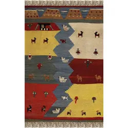 گلیم گبه ( عروسکی ) دستباف یک متری کد 24840 | گره کارپت