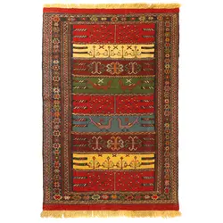 گلیم خراسان دستبافت مدل کردی کد 410351 | گره کارپت