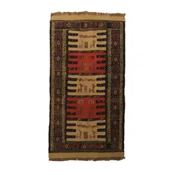 گلیم دستبافت مدل سفره کردی کد 4103500 | گره کارپت