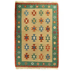 گلیم دستبافت دو و نیم متری طرح قشقایی کد 410261 | گره کارپت