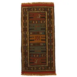گلیم خراسان دستبافت مدل سفره کردی کد 4103513 | گره کارپت