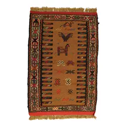 گلیم خراسان دستبافت نیم متری مدل سفره کردی کد 4010877 | گره کارپت