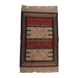 گلیم خراسان دستبافت مدل سفره کردی کد 4010972 | گره کارپت