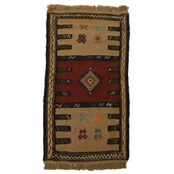 گلیم دستبافت مدل سفره کردی 40108135 کد 40108135 | گره کارپت