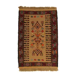گلیم خراسان دستبافت نیم متری مدل سفره کردی کد 4010897 | گره کارپت