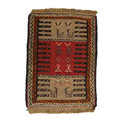 گلیم خراسان دستبافت مدل سفره کردی کد 4010887 | گره کارپت