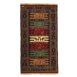 گلیم دستبافت سه متری مدل سفره کردی کد 4020434 کد 4020434 | گره کارپت
