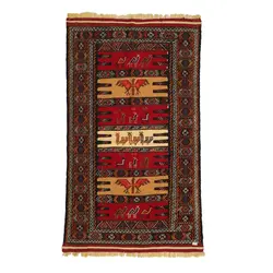 گلیم دستبافت دو متری مدل سفره کردی کد 4020436 کد 4020436 | گره کارپت