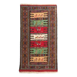 گلیم دستبافت دو متری مدل سفره کردی کد 4020454 کد 4020454 | گره کارپت