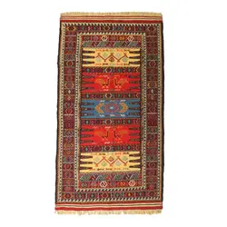 گلیم دستبافت دو متری مدل سفره کردی کد 4020459 کد 4020459 | گره کارپت