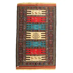 گلیم دستبافت دو متری مدل سفره کردی کد 4020461 کد 4020461 | گره کارپت