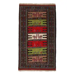 گلیم دستبافت دو متری مدل سفره کردی کد 4020465 کد 4020465 | گره کارپت