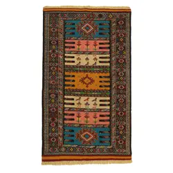 گلیم دستبافت دو متری مدل سفره کردی کد 4020471 کد 4020471 | گره کارپت