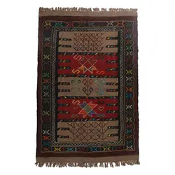 گلیم دستبافت دو متری مدل سفره کردی کد 4020491 کد 4020491 | گره کارپت