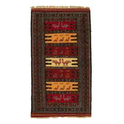 گلیم دستبافت دو متری مدل سفره کردی کد 4020480 کد 4020480 | گره کارپت