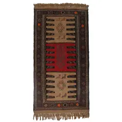 گلیم دستبافت دو متری مدل سفره کردی کد 4020494 کد 4020494 | گره کارپت
