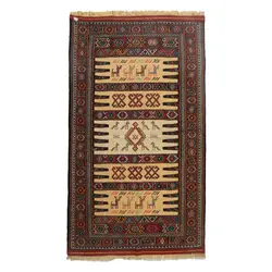 گلیم دستبافت دو متری مدل سفره کردی کد 4020460 کد 4020460 | گره کارپت