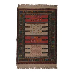 گلیم دستبافت دو متری مدل سفره کردی کد 4010851 کد 37200516 | گره کارپت