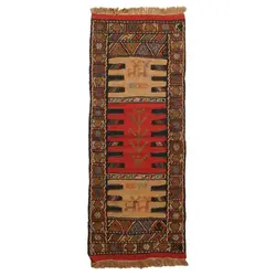 گلیم دستبافت یک متری مدل سفره کردی کد 4021109 کد 4021109 | گره کارپت