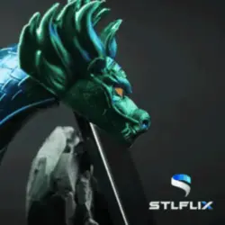 مدل سه بعدی هولدر موبایل طرح اژدها (stl)