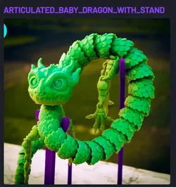 مدل سه بعدی بچه اژدها با استند (slt)