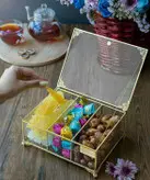 تی بگ برنجی شیشه ای باکس پذیرایی شیشه ای
