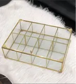 تی بگ برنجی شیشه ای باکس پذیرایی شیشه ای