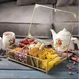 تی بگ برنجی شیشه ای باکس پذیرایی شیشه ای