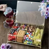 تی بگ برنجی شیشه ای باکس پذیرایی شیشه ای