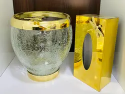 سطل و جادستمالی شیشه ی طلایی آبگز