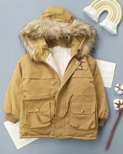 کاپشن کتان خزدار کرم ( 32323 )