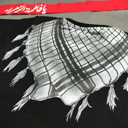 تیشرت محرمی پسرانه طرح پلاک و چفیه لبیک یا مهدی