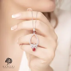 نیم ست نقره زنانه مجلسی رنگی مدل NI R44